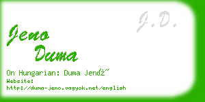 jeno duma business card